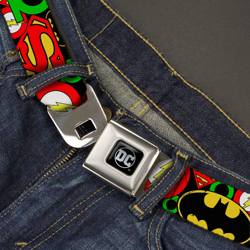 Buckle-Down Belts Buckle-down Seatbelt Justice League Wjl004 Belt, Multicolor, 1.5 Wide - 32-52 Inches in Length US