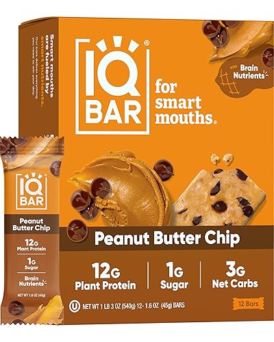 IQBAR - Barras de proteínas para el cerebro cuerpo Keto veganas paleo bajas en azúcar bajas en carbohidratos netos altas en fibra sin gluten sin