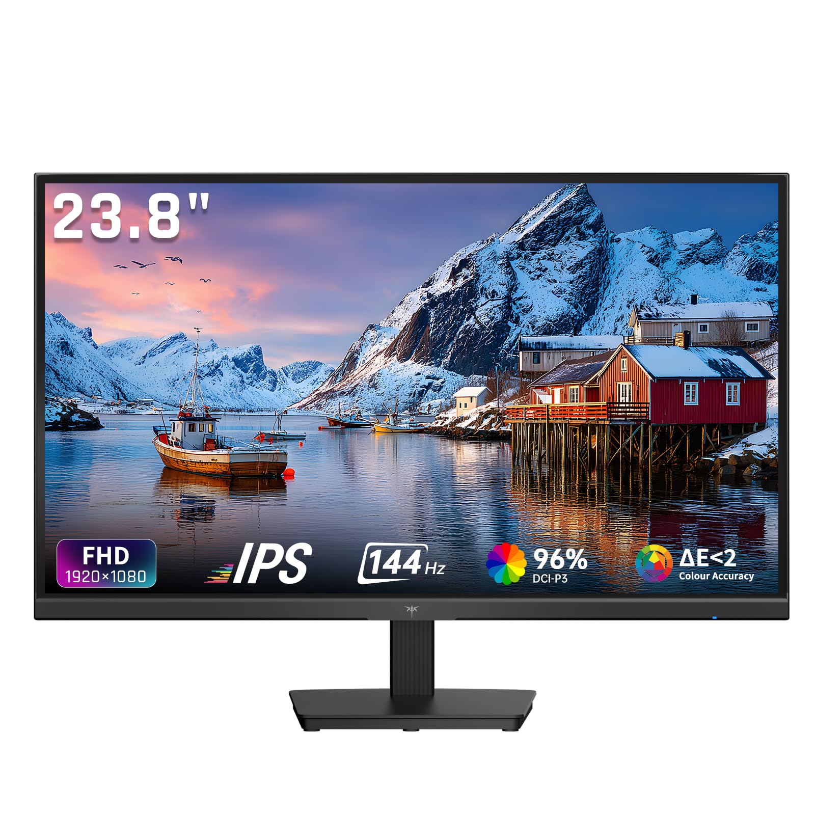 KTC Gaming Monitor 24 Pollici, FHD@144Hz 120Hz con IPS Panel, protezione hardware contro la luce blu, 95% DCI-P3, 99% sRGB, ΔE<2, 300 cd/㎡, 1500:1, Flicker-Free e Adaptive Sync per lavoro e gioco
