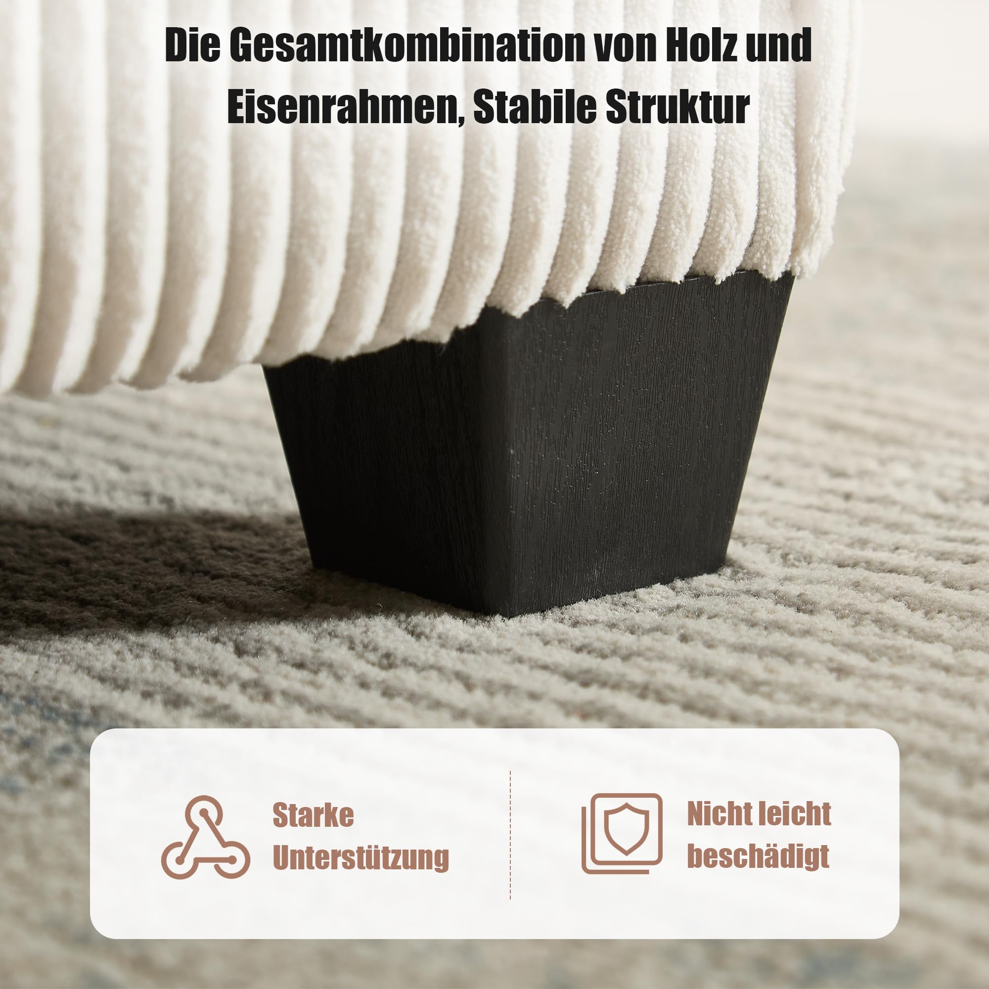 Sofá modular de 6 plazas con funda de pana, respaldo ergonómico y reposabrazos, multifuncional, combinable como forma de U, forma de L o sofá cama, con bolsillos laterales, rebote rápido (beige)