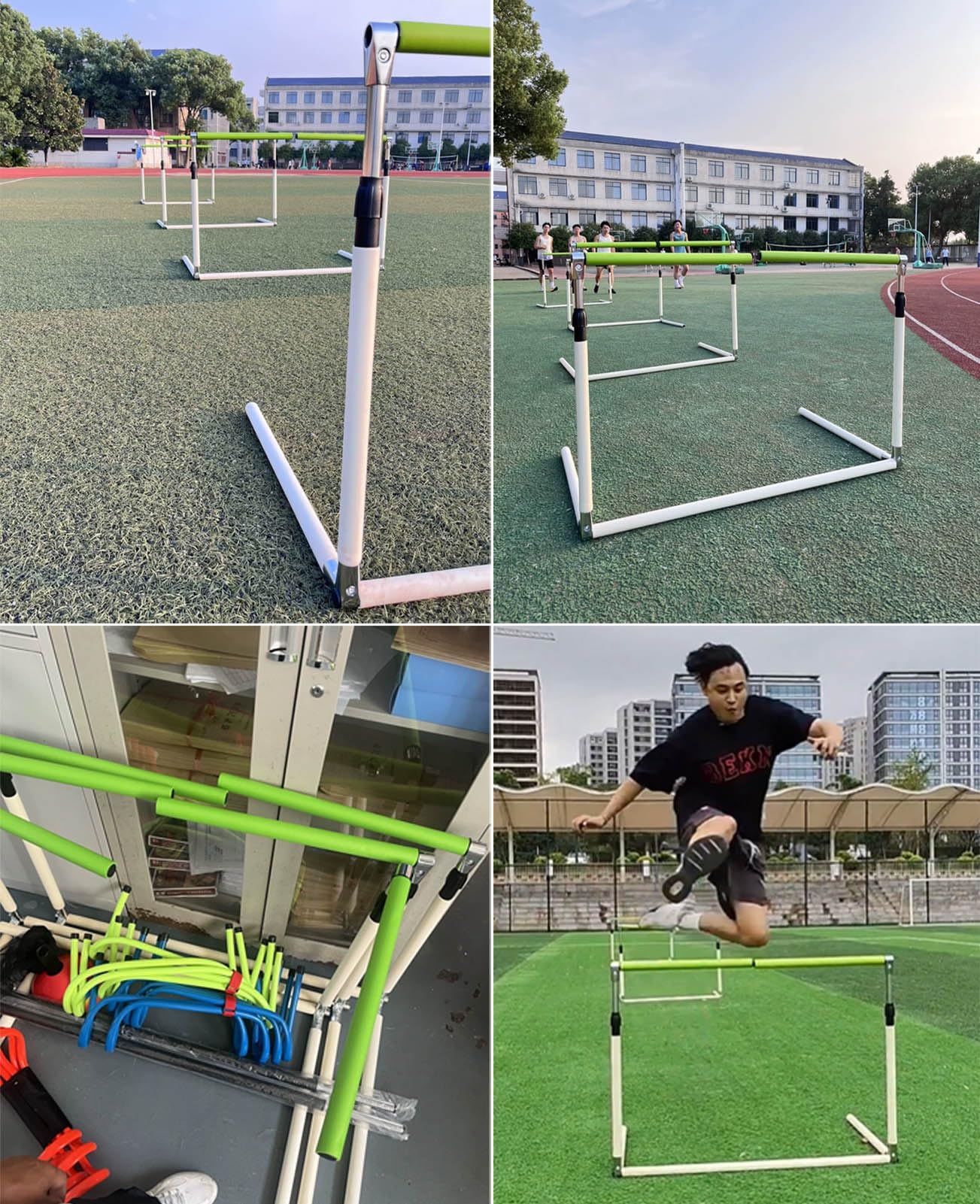 Entrenamiento Futbol Vallas de Espuma de Cobertura Total para Atletismo, Vallas Ajustables para Entrenamiento Atlético, Entrenador Portátil para Ejercicios de Agilidad y Velocidad(Red)