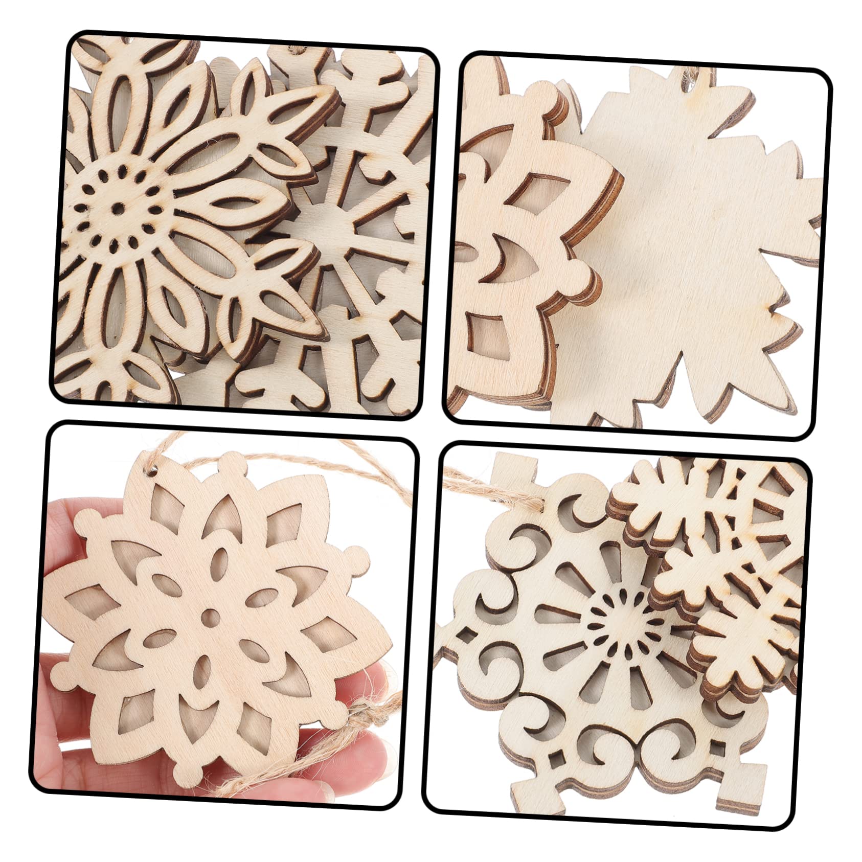 Tofficu 5 Juegos Decoración Navideña De Madera Espacios En Arbol De Navidad Colgando Decoraciones Del Árbol De Navidad Colgante Pósters Puerta Cuerda De 10 Uds * 5