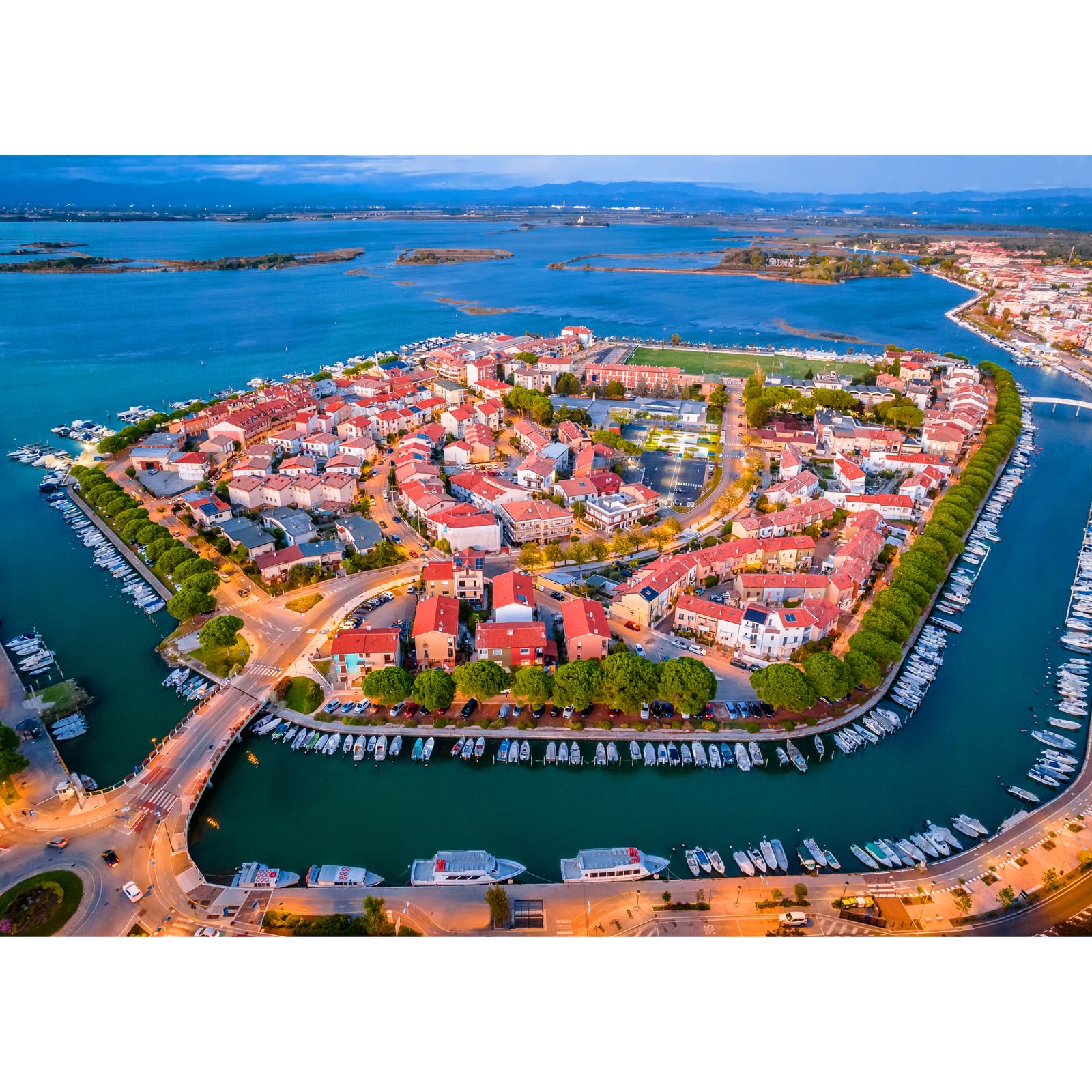 HUADADA 1000 Piece Jigsaw Puzzle for Adults | Aerial View of Grado Town | Landscape Family Interactive Puzzle — image 1