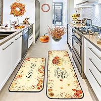 Vista 9 de Alfombras de cocina de otoño, juego de 2 alfombras de cocina de otoño con temática de gnomo y camión, decoración del hogar de Acción de Gracias