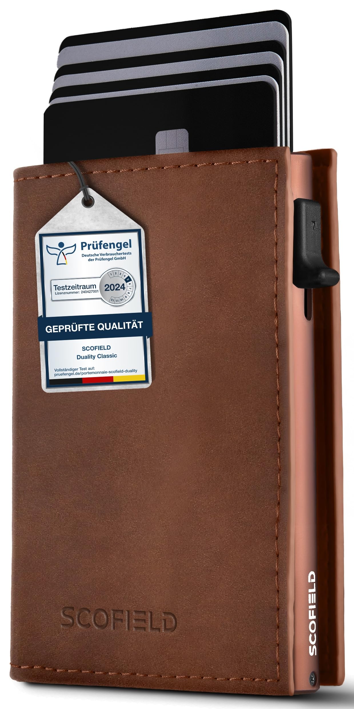SF SCOFIELD Duality Classic Slim Wallet mit Münzfach | Kartenetui Herren für 9-10 Karten | Geldbeutel Portemonnaie mit RFID Schutz | Wallets for Men | Kreditkartenetui