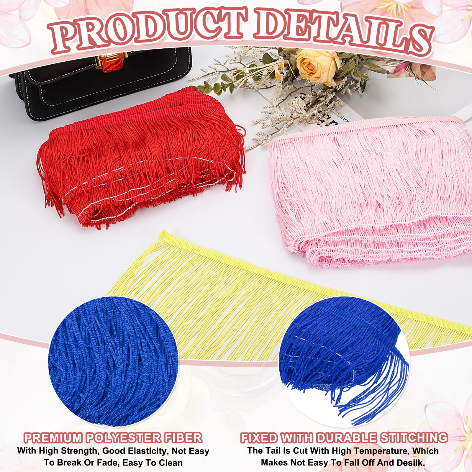 PATIKIL 10 Yards 4 Inch Fringe Trim Tassel Sewing Trim - Image 3
