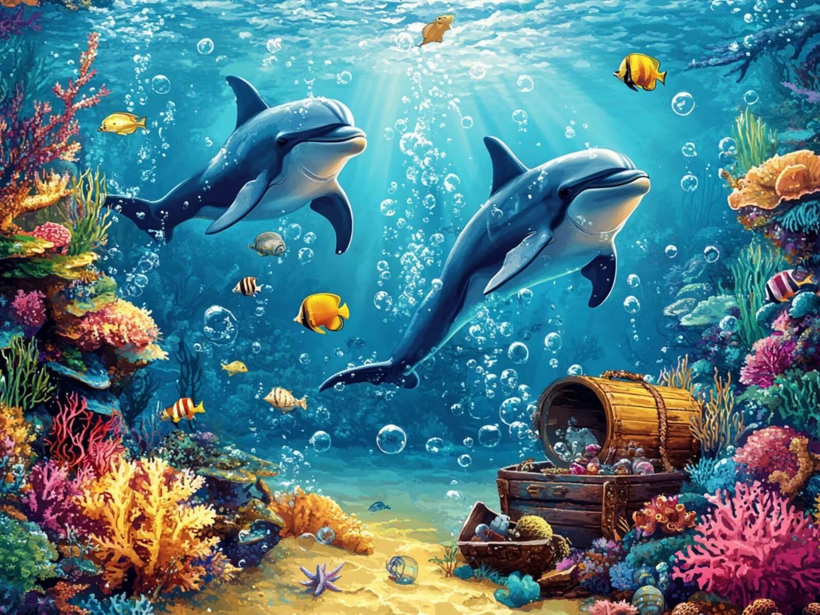 Diamentowa sztuka delfin zestawy do malowania diamentami dla dorosłych, 5D, DIY, podwodny świat, pełne wiercenie, haft krzyżykowy, cekiny, klejnoty, obrazy, sztuka i rękodzieło, obrazy do dekoracji