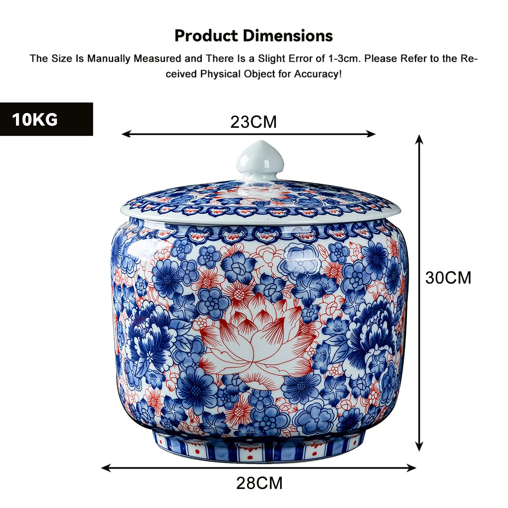 Pojemnik Na Ryż Ceramiczny Szczelny Dozownik Na Karmę Dla Psa Słoik Na Soję, Mąkę, Przekąski Hermetyczny Organizer(A,10kg)