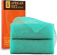 Vista 22 de UJFQBH Esponja de red africana de red africana, esponja de baño de red larga, exfoliante para el cuerpo de la ducha, limpiador de espalda, suave rosa