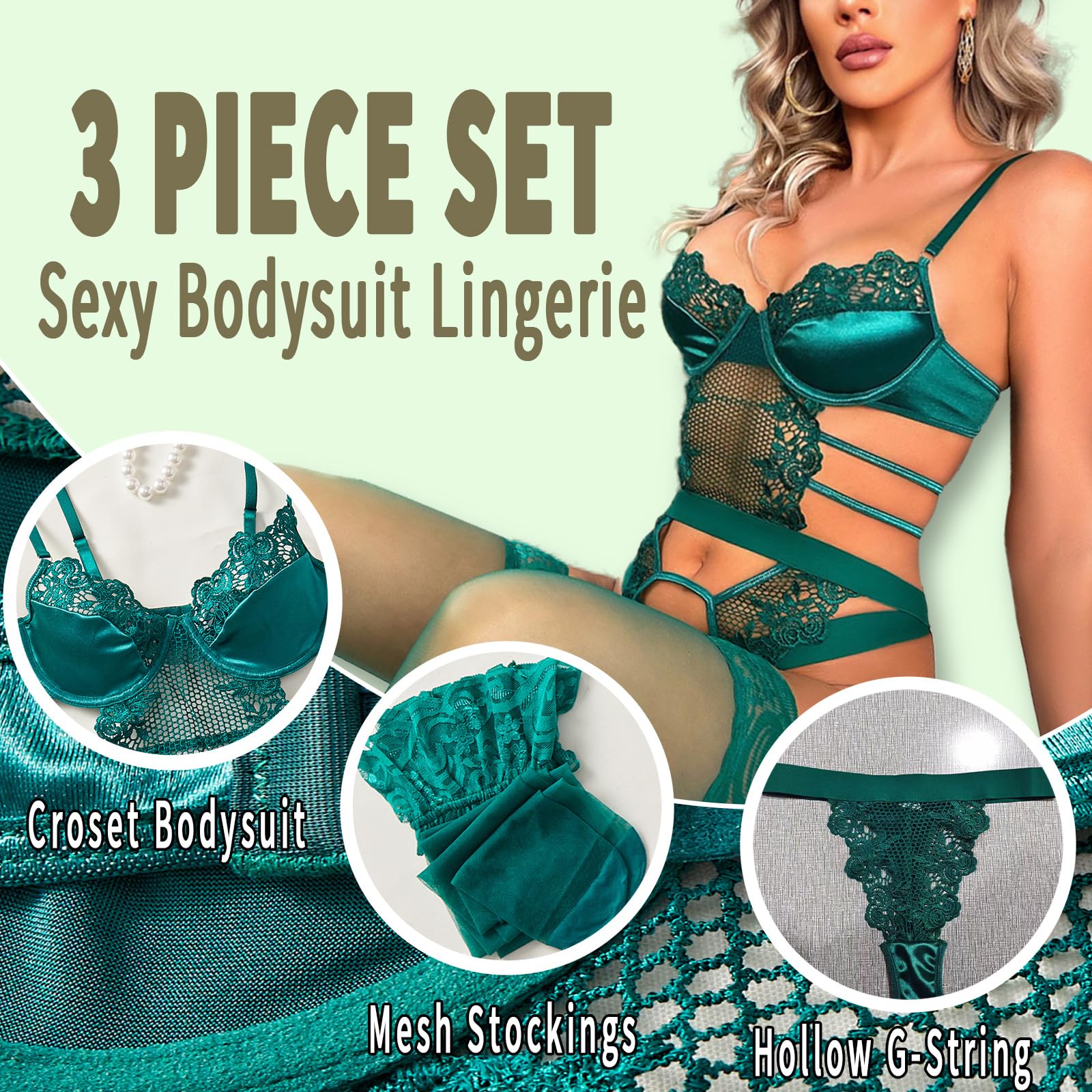 Satin & Lace 3 Piece Set