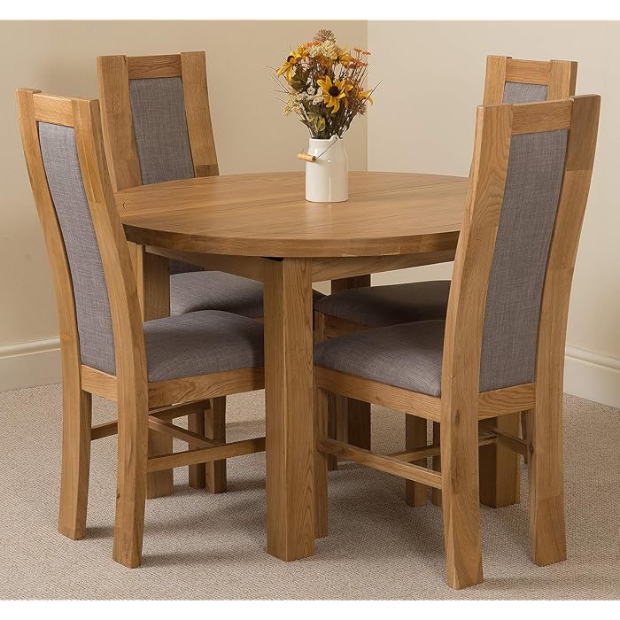 Buy Edmonton 110140 cm Oak Extendable Round Dining Table and 4 Chairs