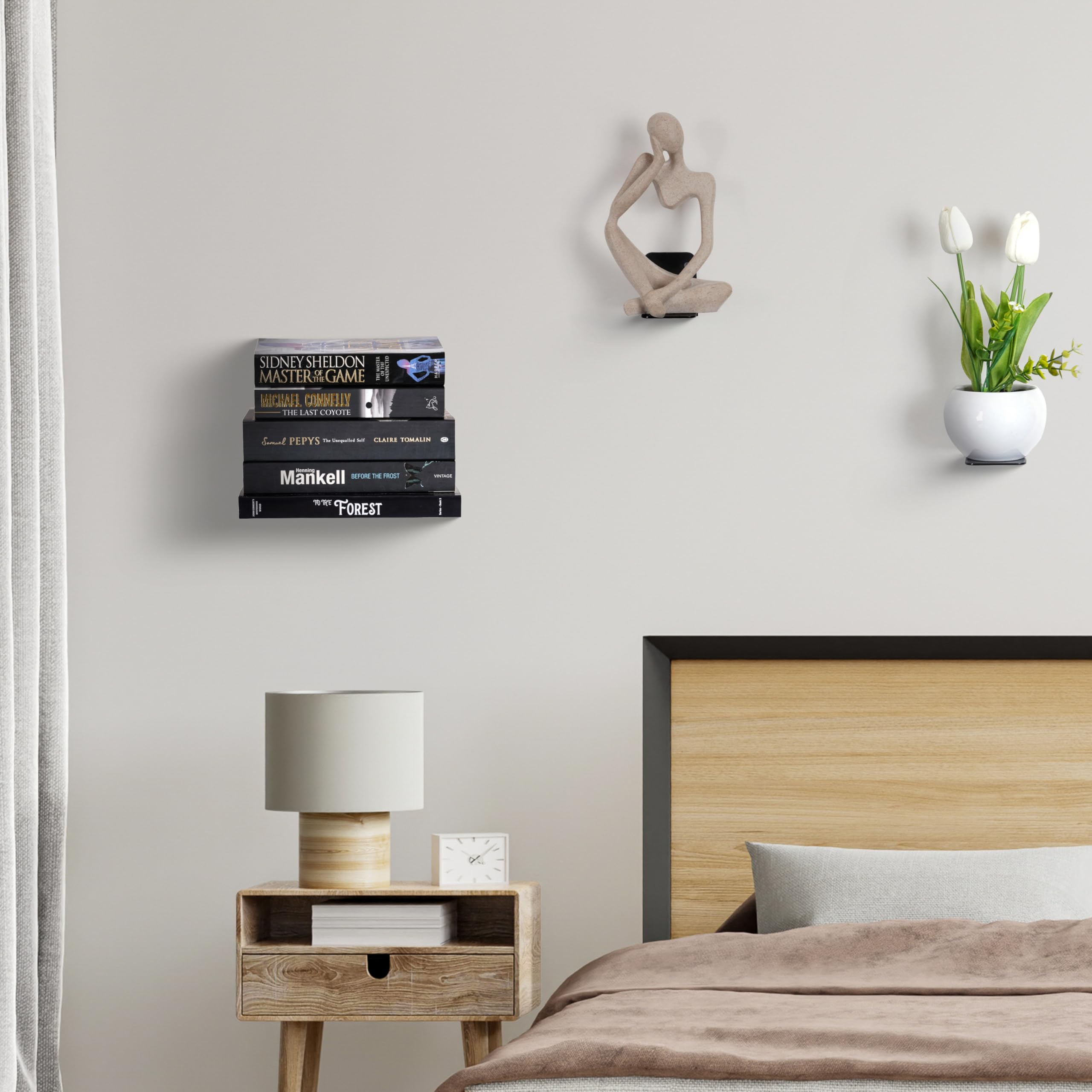 Mensole Invisibili Ixydor - 5 Pezzi, Bianche, Porta Libri Galleggianti, Carico 12 Kg - Foto 8