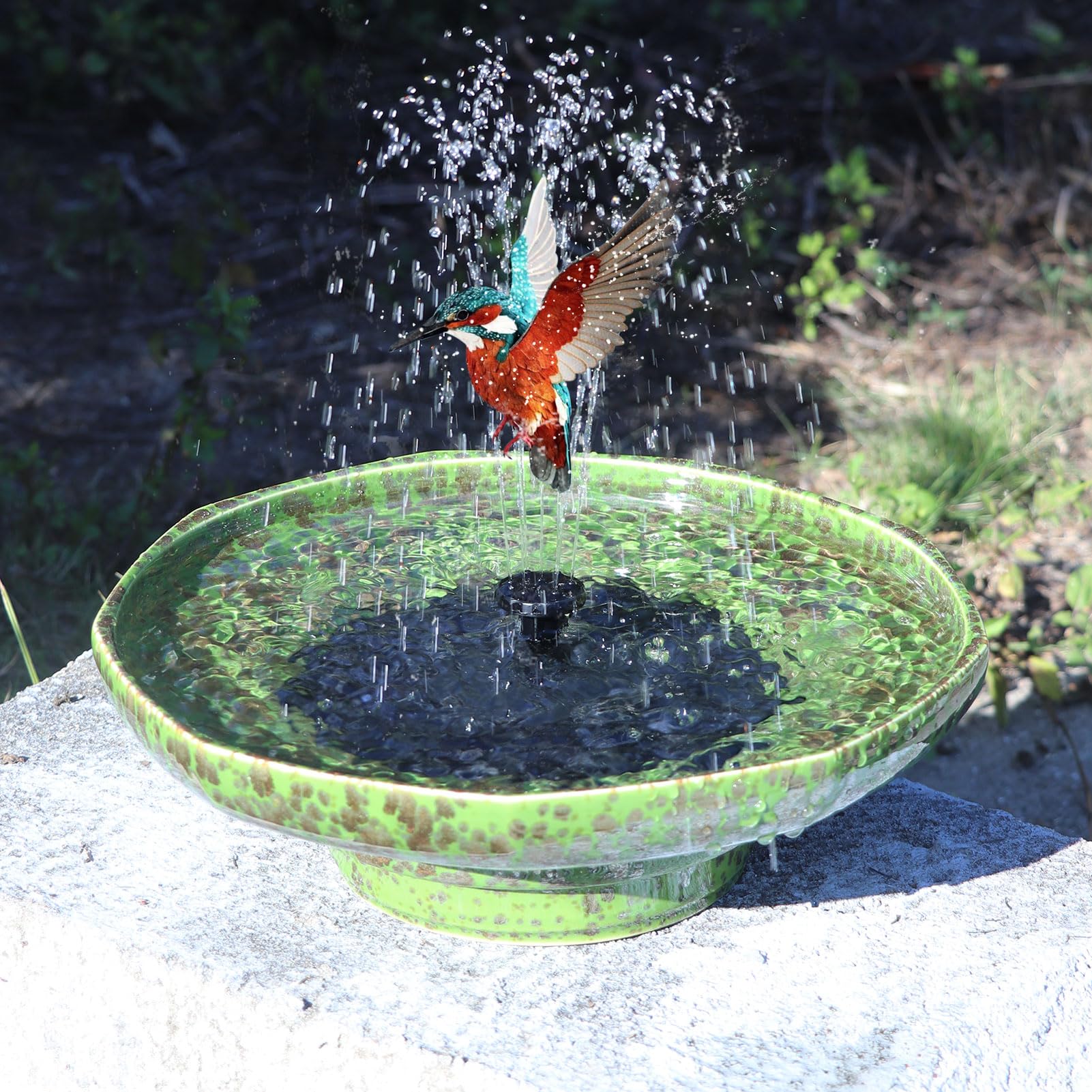 UPSJYJ Solar Fountain Ceramic Bird Bath