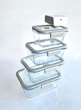 Neoflam Fika Glace 5-Piece Glass Storage Container