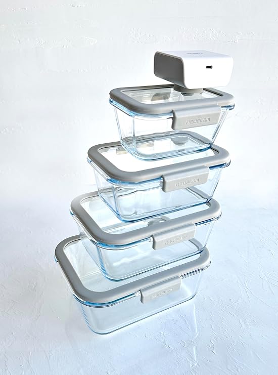 Neoflam Fika Glace 5-Piece Glass Storage Container