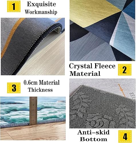 Miniatura 5 de Alfombras rojas de Navidad, 5 x 8 pies, árbol de Navidad y logotipo de copo de nieve, alfombras de área de Navidad para sala de estar, adecuadas