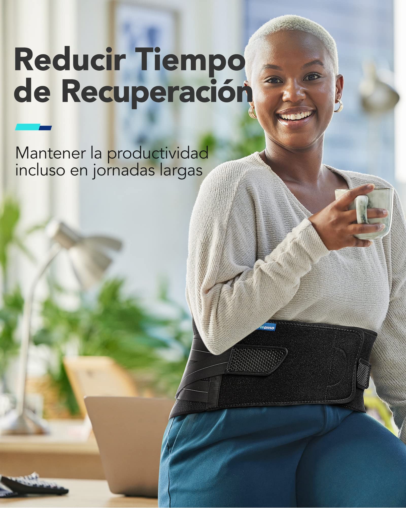 Fitomo Faja Lumbar para Hombre Mujer, Aliva Dolor Espalda de Ciática, Disco Herniado, Faja Lumbar para Protección de Lesión Trabajo Deporte (Medium)