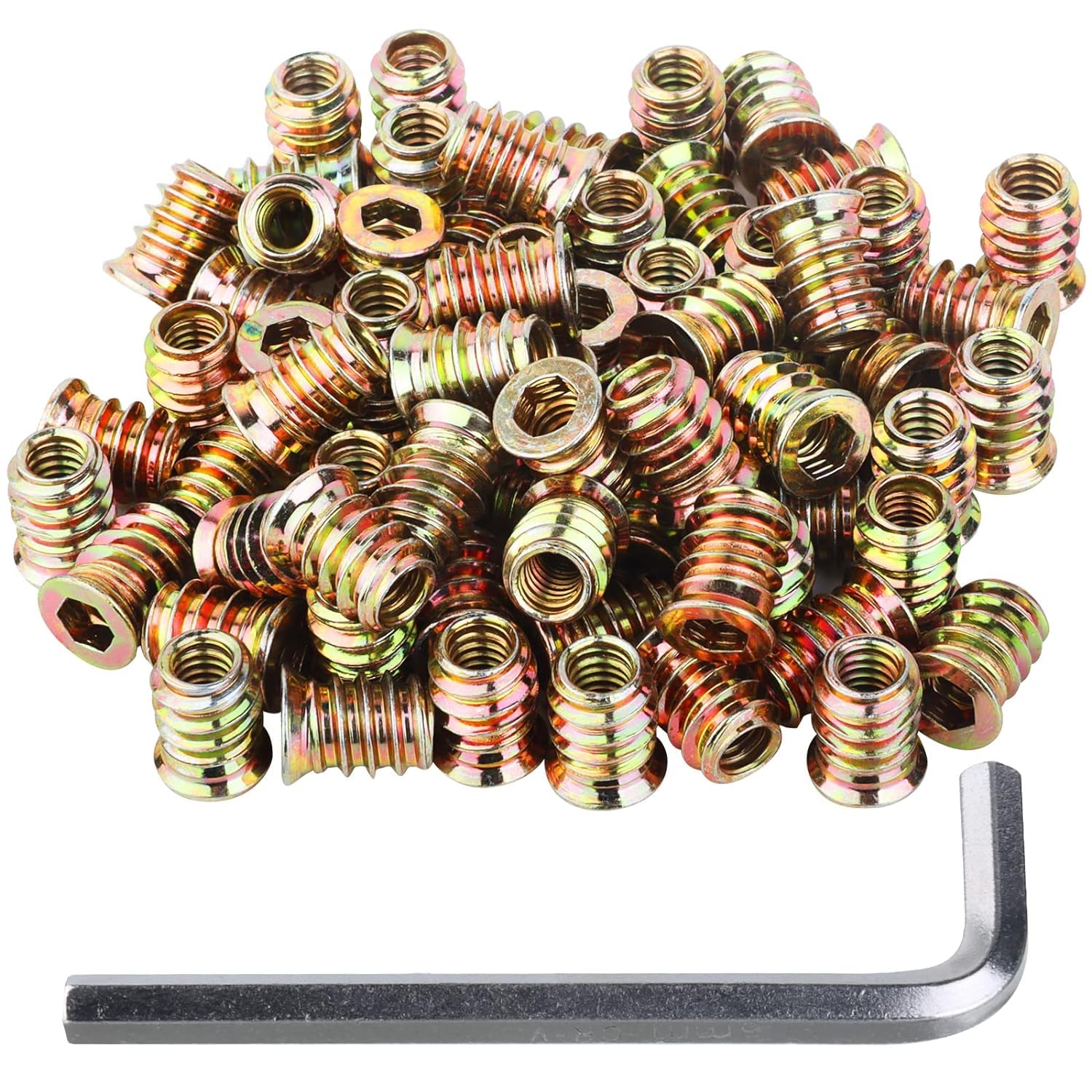 40PCS 1/4-20 Threaded Inserts for Wood *20mm, Exceptional Threaded Insert Nuts for Furniture, Wooden Products and Wooden Models