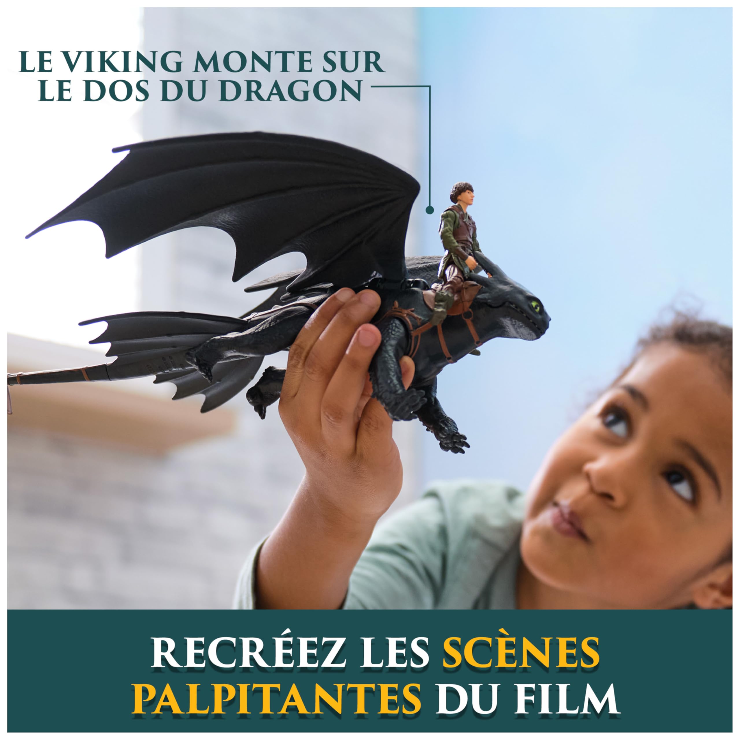 Dreamworks Dragons - Figurine Dragon Krokmou + Viking Harold - Figurine Articulée Krokmou 25 Cm Et Son Dresseur 10 Cm - Cadeau Enfant - Jouet Enfant 4 Ans Et + Inspiré Du Film How To Train Your Dragon