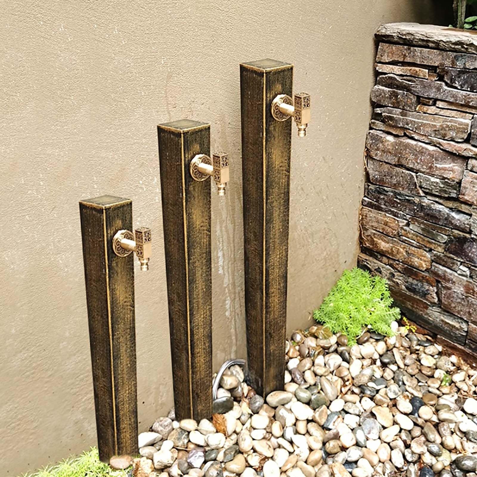 Genérico Grifo de jardín Independiente de Acero Inoxidable 304 con Columna de Agua - Grifo Exterior para Patios, Parques, Jardines y terrazas - Fuente de Agua Vertical Duradera para paisajismo
