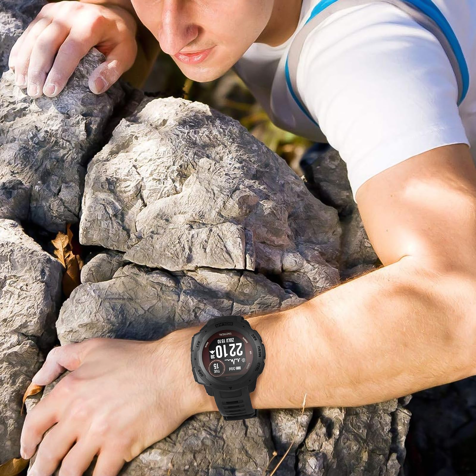 Bransoletka Garmin Instinct 2, silikonowa miękka bransoletka 22 mm, bransoletka sportowa do zegarka Garmin Instinct, Instinct Tactical, Instinct Tide, Instinct Esports, Instinct Solar