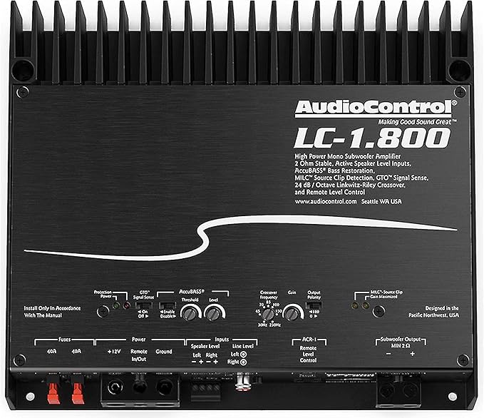 AudioControl LC1.800 HighPower Mono Subwoofer Amplifier with Accubass