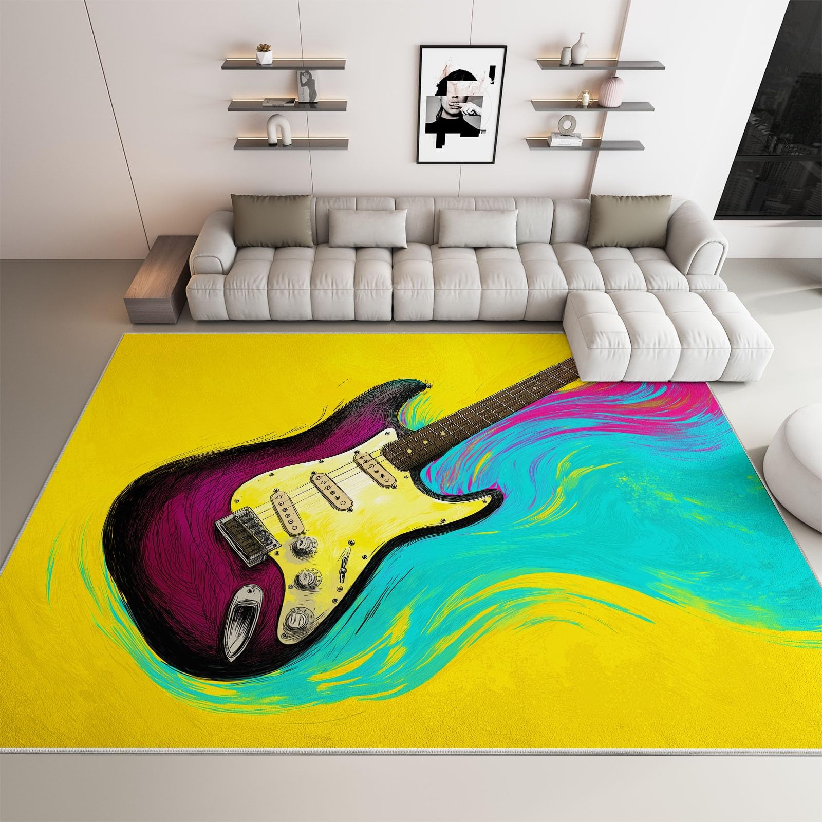 Tapis de salon lavable pour dynamiser la chambre ou l'entrée