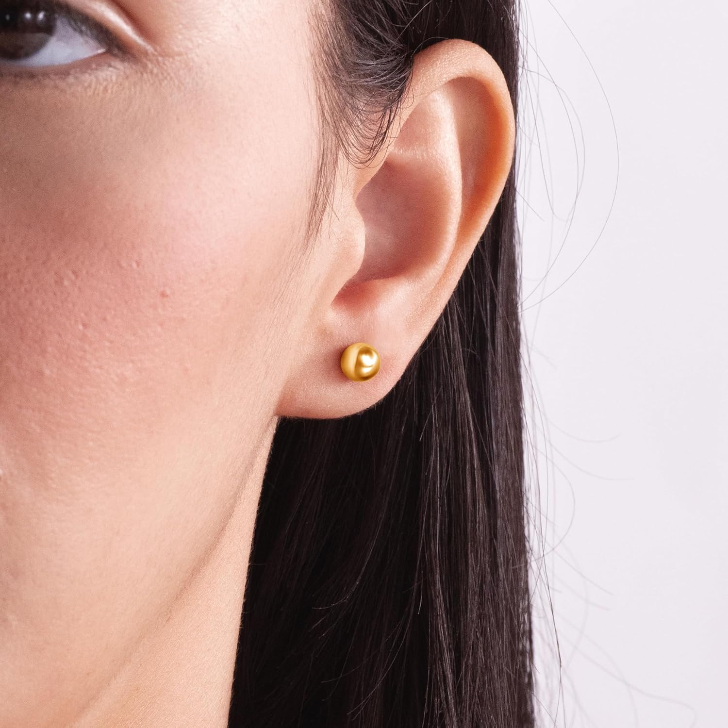 14k Real Gold Ball Stud Earrings for Women & Men (2mm-8mm Diameter) - Real 14k Gold, Secure Screw Back Design - Image 2