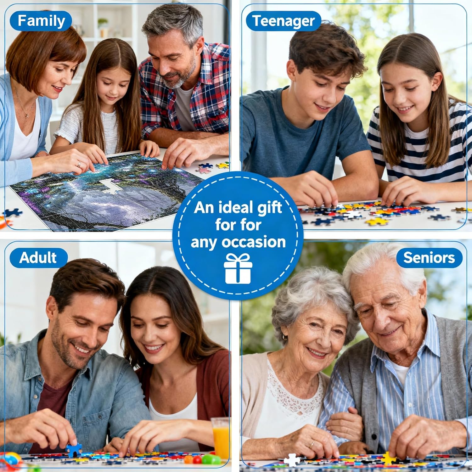 Puzzles for Adults 1000 Pieces - Fantasy Forest River Themed Colorful Jigsaw Puzzles, Fun Family Game, Challenging Brain Teaser, 28 x 20 in, Great Gift Idea & Home Decor (Fantasy Forest)