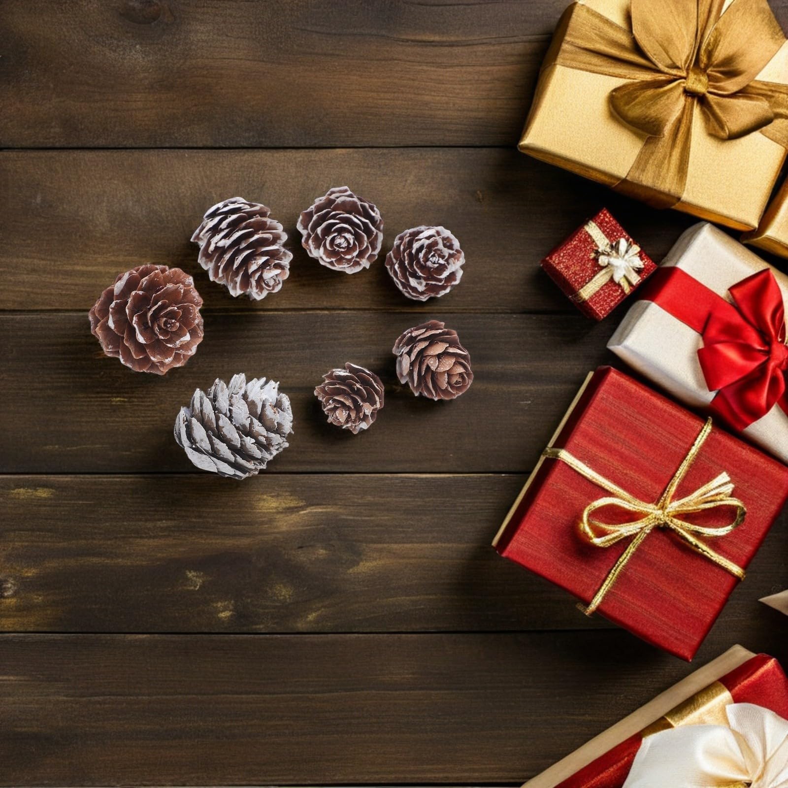 Toyvian 400 Stück Kleine Handgefertigte Kiefernzapfen Dekoration für | Leicht, Wiederverwendbar und Einfach Aufzuhängen, Rustikale Optik für Kamin, Weihnachten und Bastelarbeiten