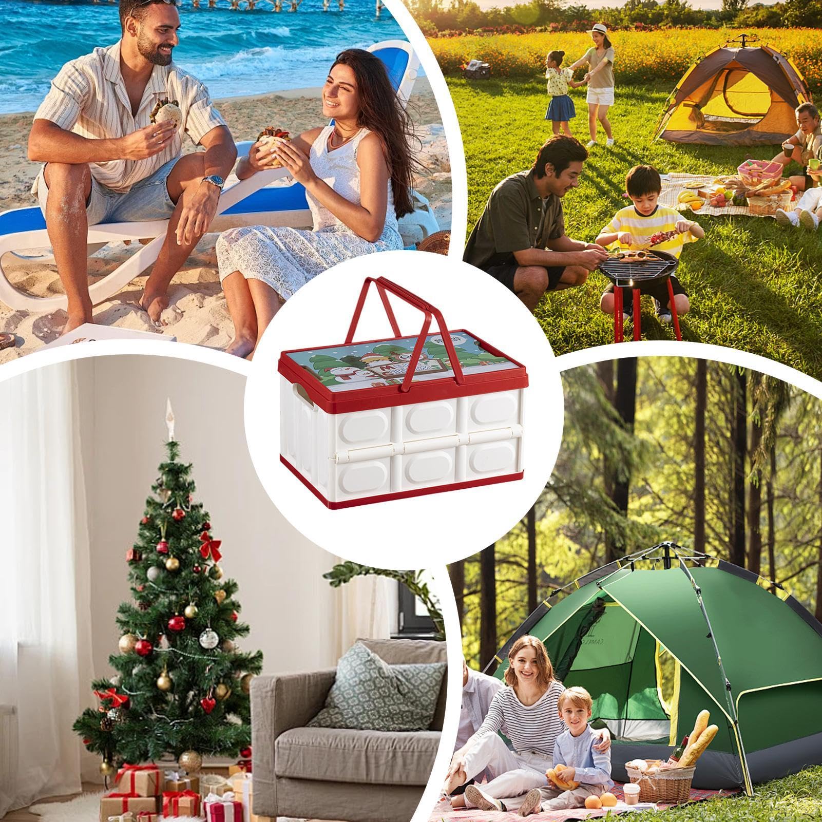 Organizzatore Per Bagagliaio Contenitore Piegevole Per Bagagliaio Natalizio | Contenitore Piegevole Per Armadio Per Abiti Casa Veicolo Campeggio Viaggio Spesa Guida Picnic Armadio Dispensa