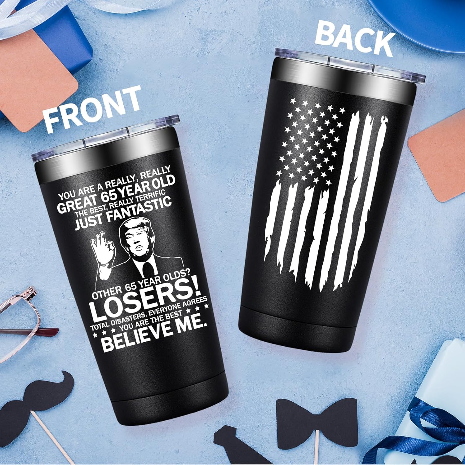 65th Birthday Gifts Men - 65th Birthday Decorations for Men - Great 65 Year Old - 65 Year Old Birthdays Gift Ideas for Man 1961-20oz Tumbler - Image 4