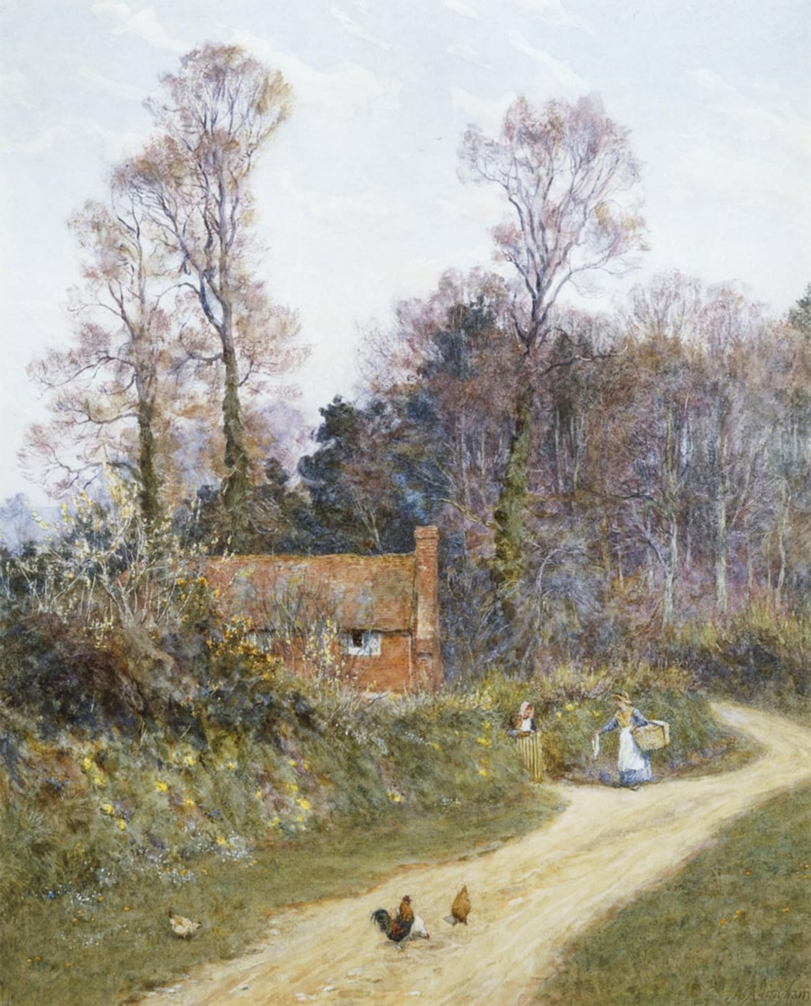 POSTERIIk Vintage Print Pop Art Landscape Artwork in a Witley Lane by Helen Allingham Art Prints for Office Home Decor 60x90cm