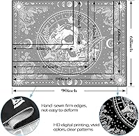 Vista 6 de Aipon Tapiz de esqueleto en blanco y negro para dormitorio, tapices de calavera de hongo hippie con plantas naturales, flores florales, tapiz
