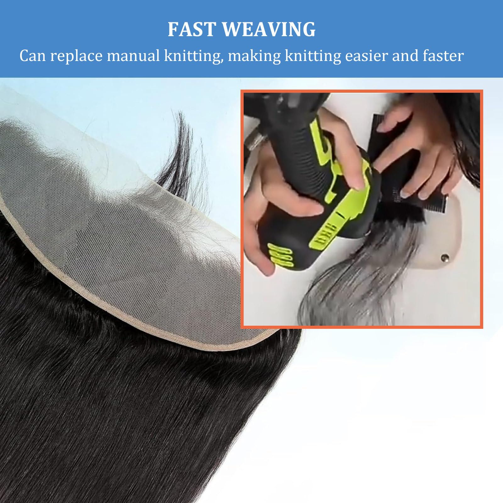 Máquina para Hacer Pelucas Y Trenzar Cabello, Herramienta para Injerto De Cabello En Pelucas De Encaje, Sin Necesidad De Atar a Mano para Cabello Sintético, Resultados De Salón En 5 Minutos