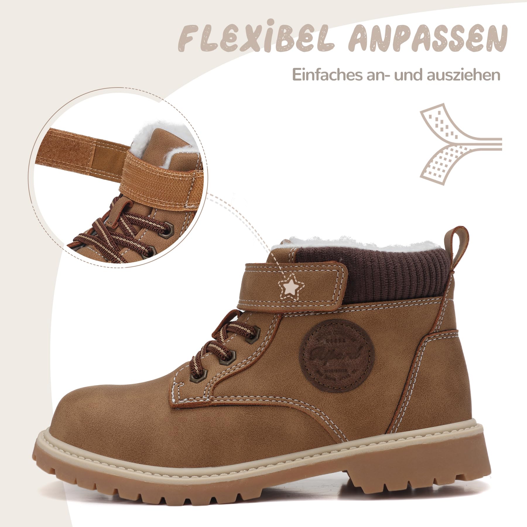 Kinder Winterstiefel Gefüttert Winterschuhe Rutschfest Mädchen Jungen Schneestiefel