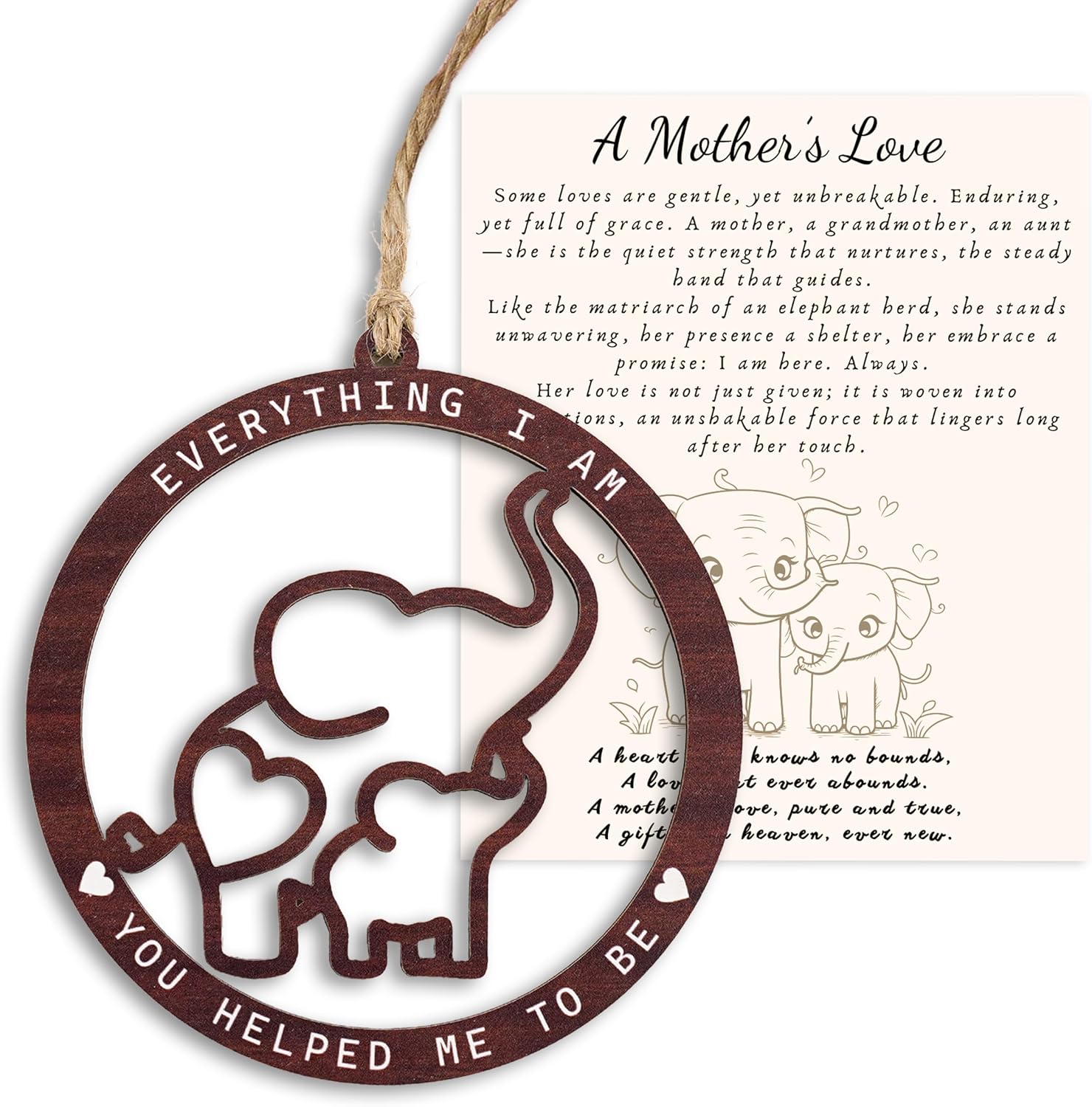 Mothers Day Elephant Suncatcher, Elephant Gifts for Mom, First for Daughter, Young Mom Gift, Easter Basket Gift for Mom, Window Decor and Meaningful Keepsake