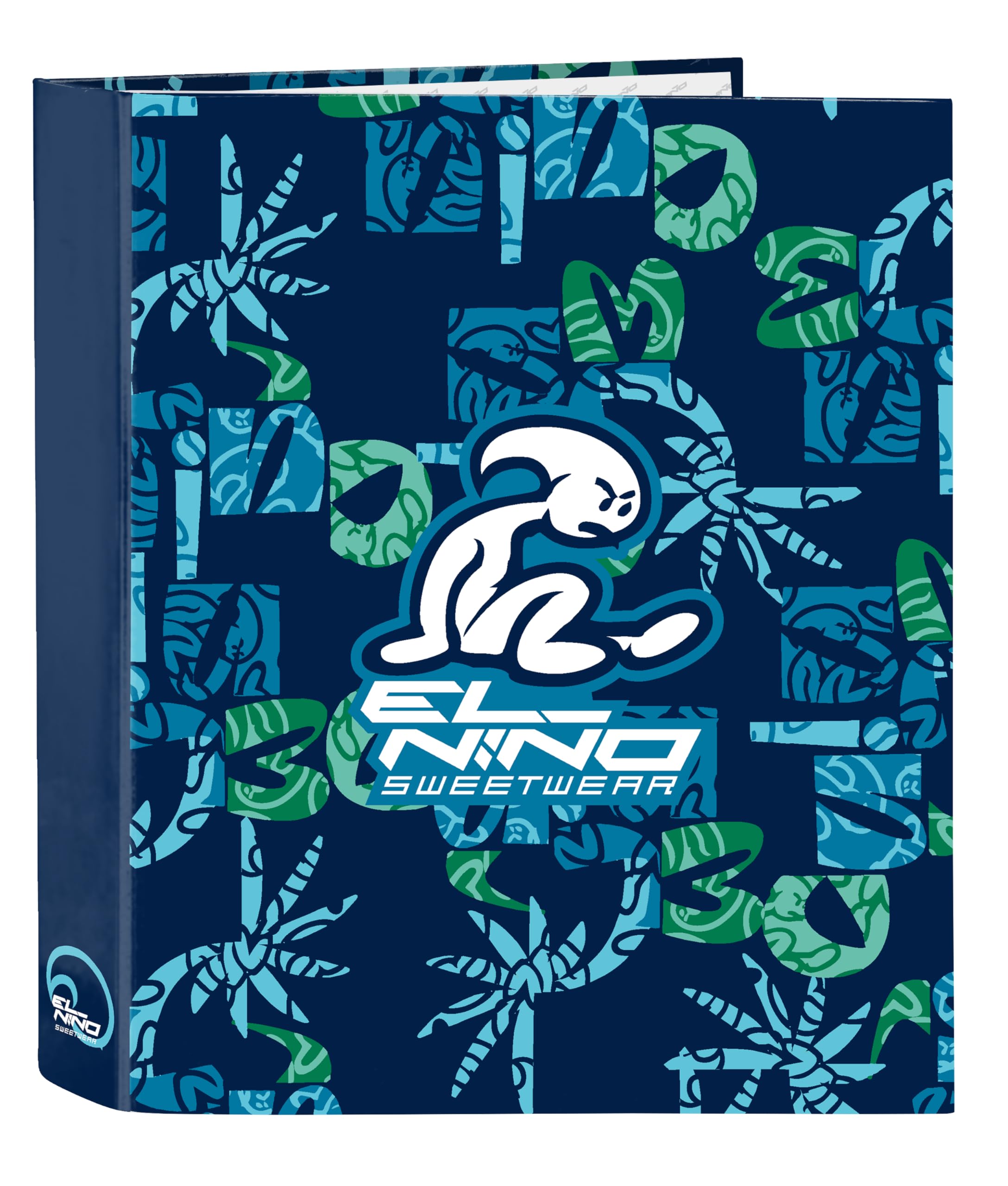 Safta -M657 EL NIÑO Glassy-Folio Folder 4 Rings, Ideal for Children of Different Ages, Comfortable and Versatile, Quality and Resistance, 27 x 6 x 33 cm, Navy Blue, Standard (512407657), Navy,