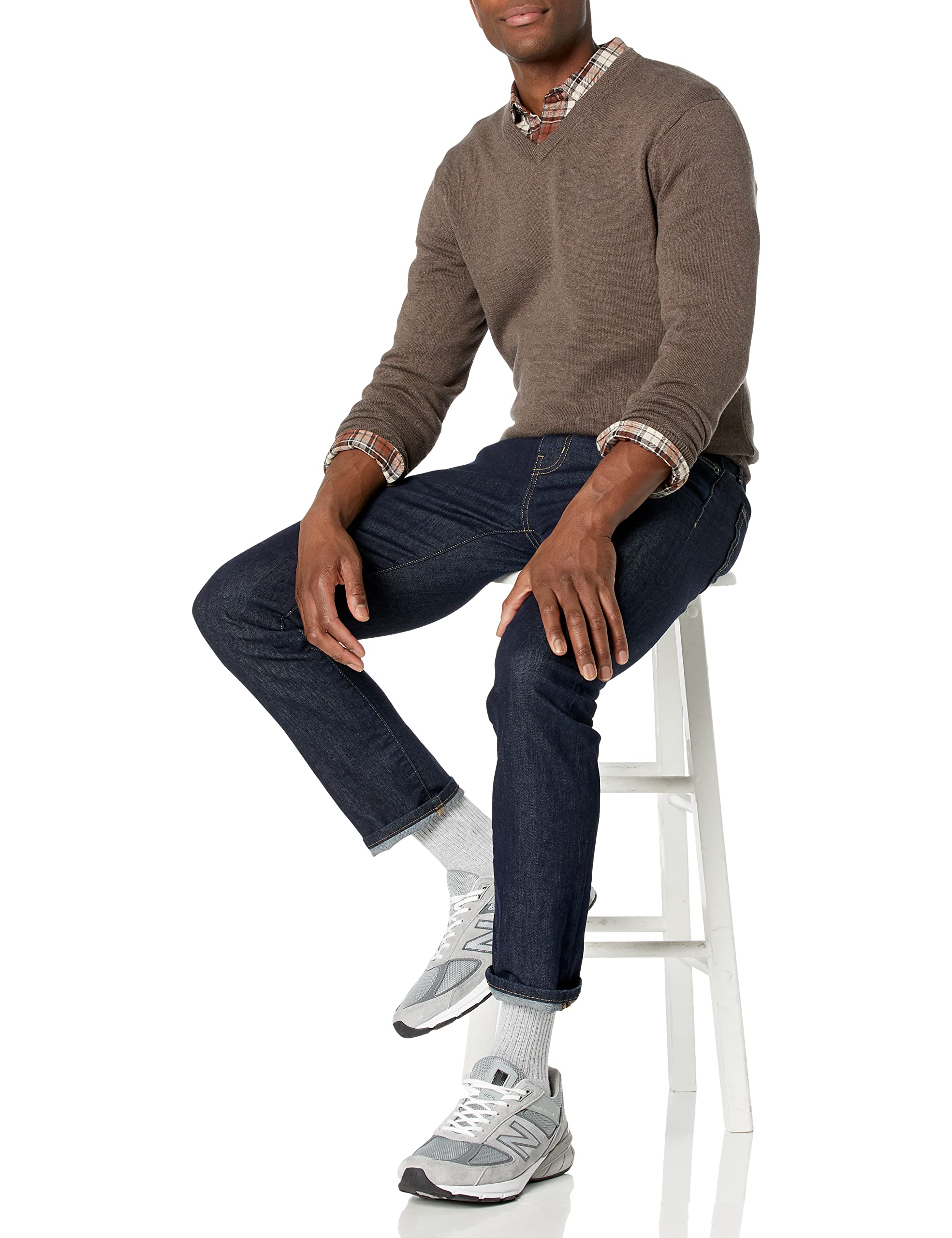 Amazon Essentials Maglione con Scollo a V (Disponibile in Taglie Extra Forti) Uomo