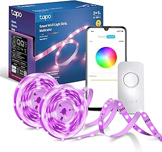 شريط اضاءة LED ذكي تابو من تي بي لينك، يتضمن مصباحين (5 متر لكل منهما)، شريط LED متعدد الالوان للتحكم في تطبيق واي فاي، يعمل مع اليكسا وجوجل هوم، مناسب لتزيين المطبخ والتلفزيون (تابو L900-10)