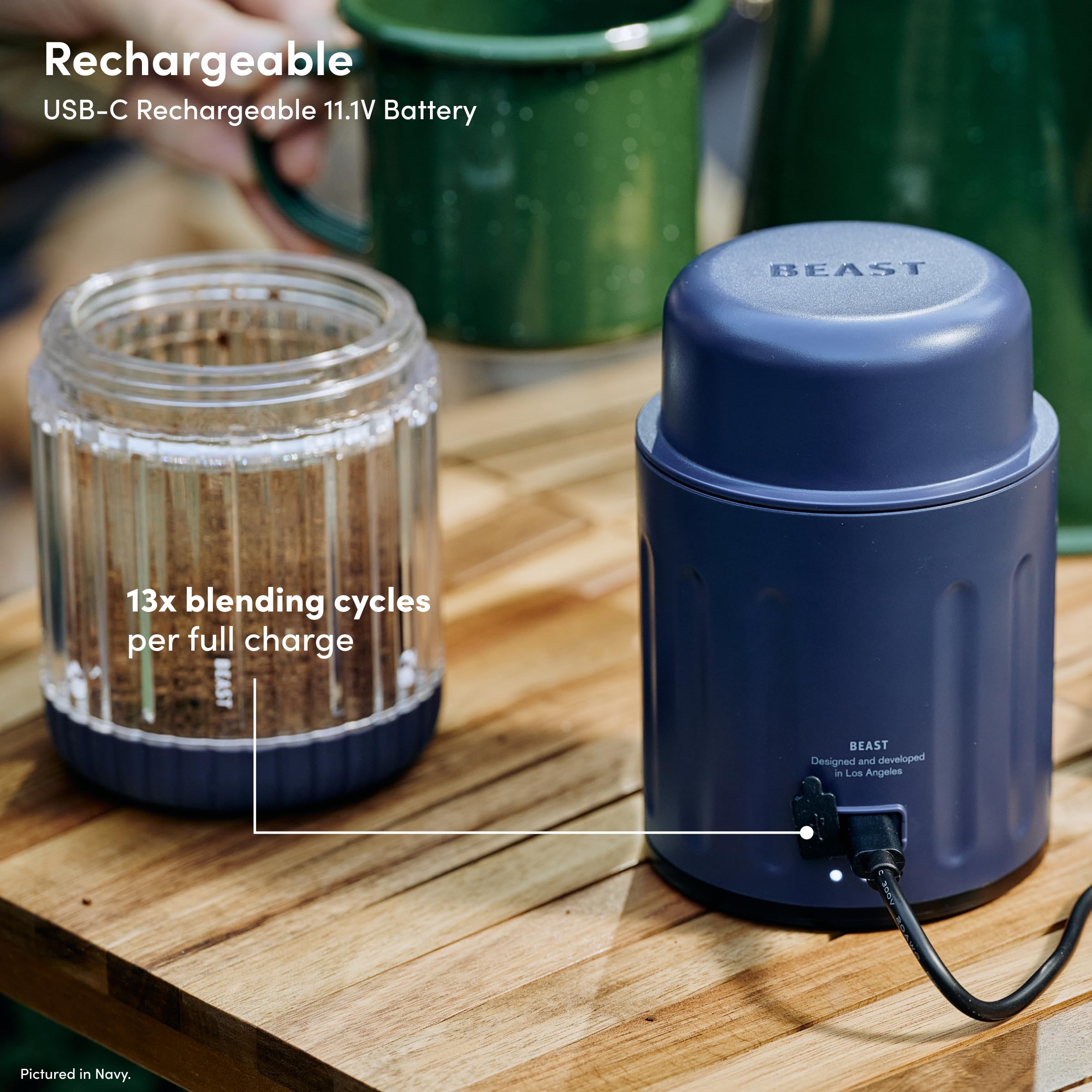 Beast GO Cordless Premium Portable Blender for Shakes & Smoothies 22oz Blending Vessel Blends Ice & Frozen Fruit Rechargeable USB-C Battery Drinking Lid and Straw System Carbon Black product thumbnail 7
