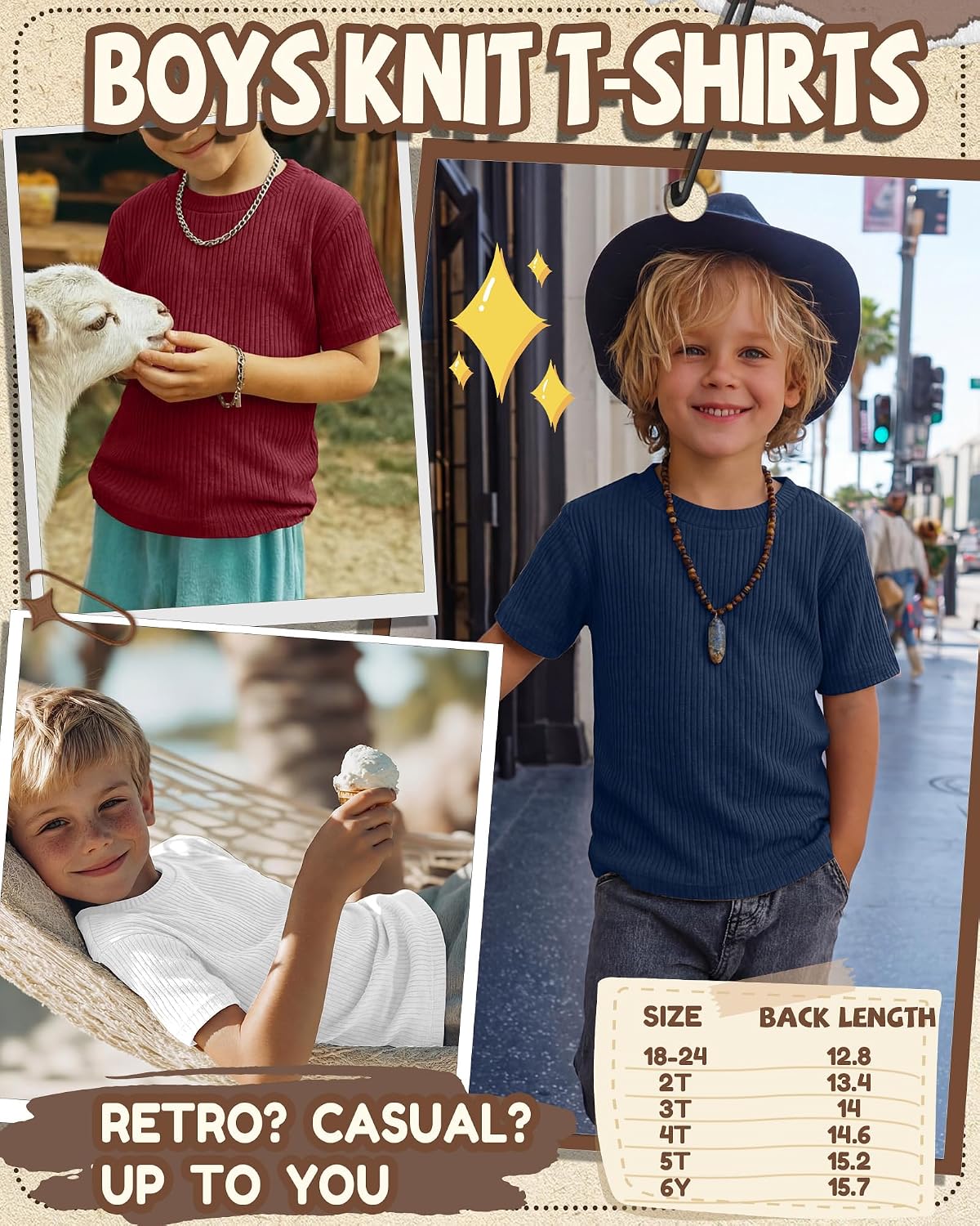 4 Pack Baby Boys Short Sleeve T-Shirts Toddler Ribbed Crew Neck Shirts Basic Tee Tops Summer Clothes 18M-5T