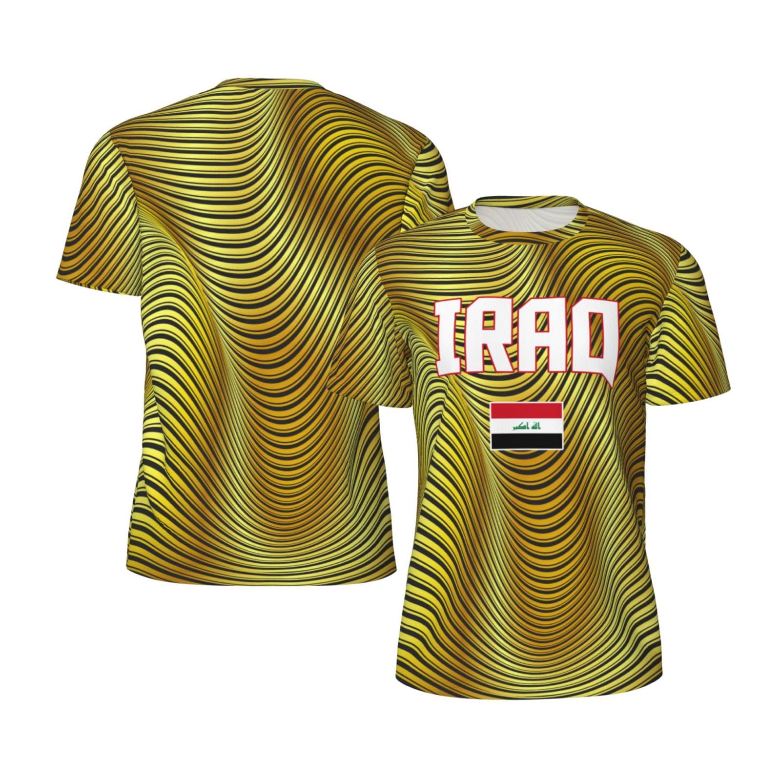 DABOYOZHZH Iraq Flag Cool Iraqans (97) Sports Jersey Mesh T-Shirt 3D Print for Running Cycling Soccer Tennis Fitness Climbing Shirts