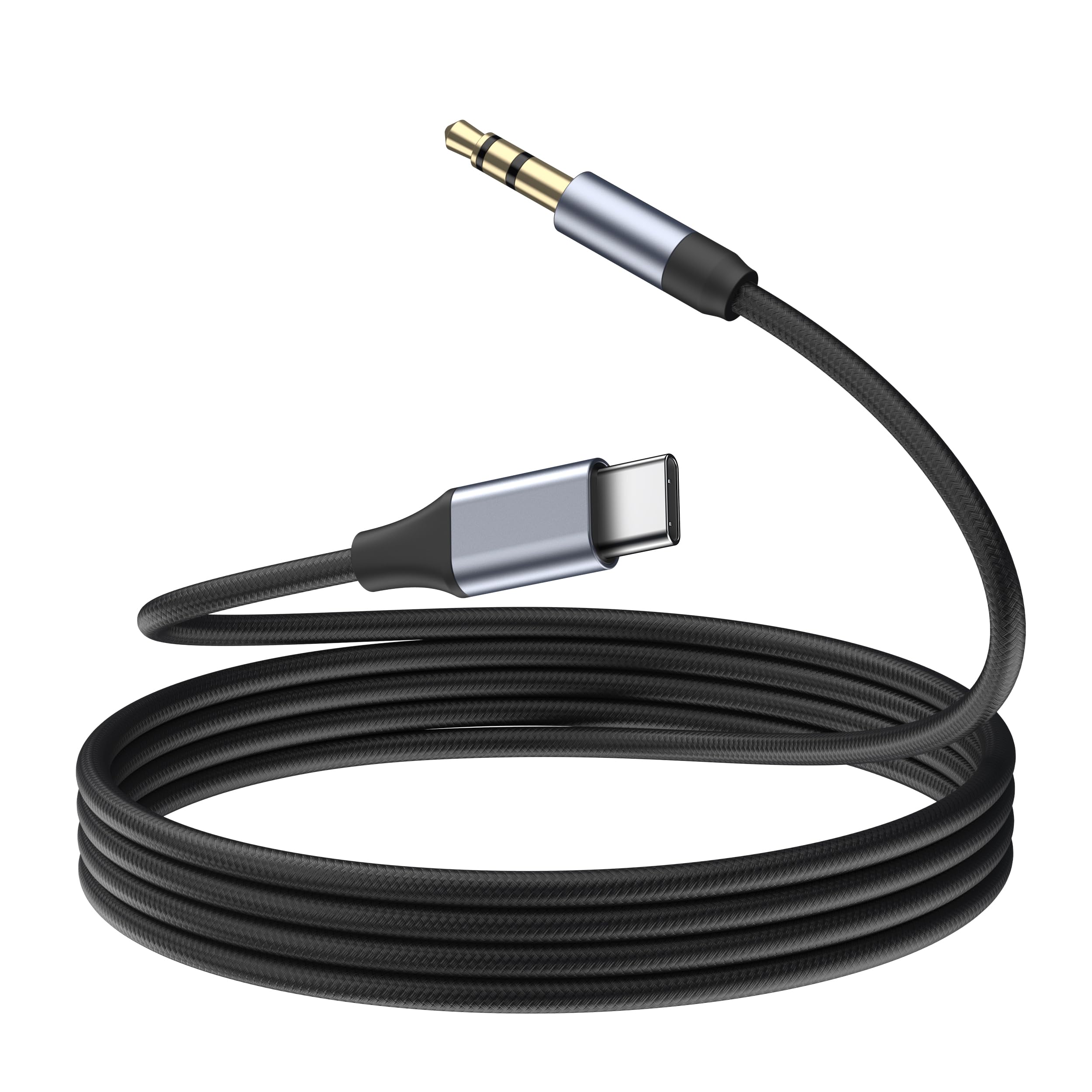 Câble USB C vers 3.5mm Jack DAC Audio AUX pour iPhone 17 16 15 Pro Max, Galaxy S24/S23/S22 Ultra (Noir)