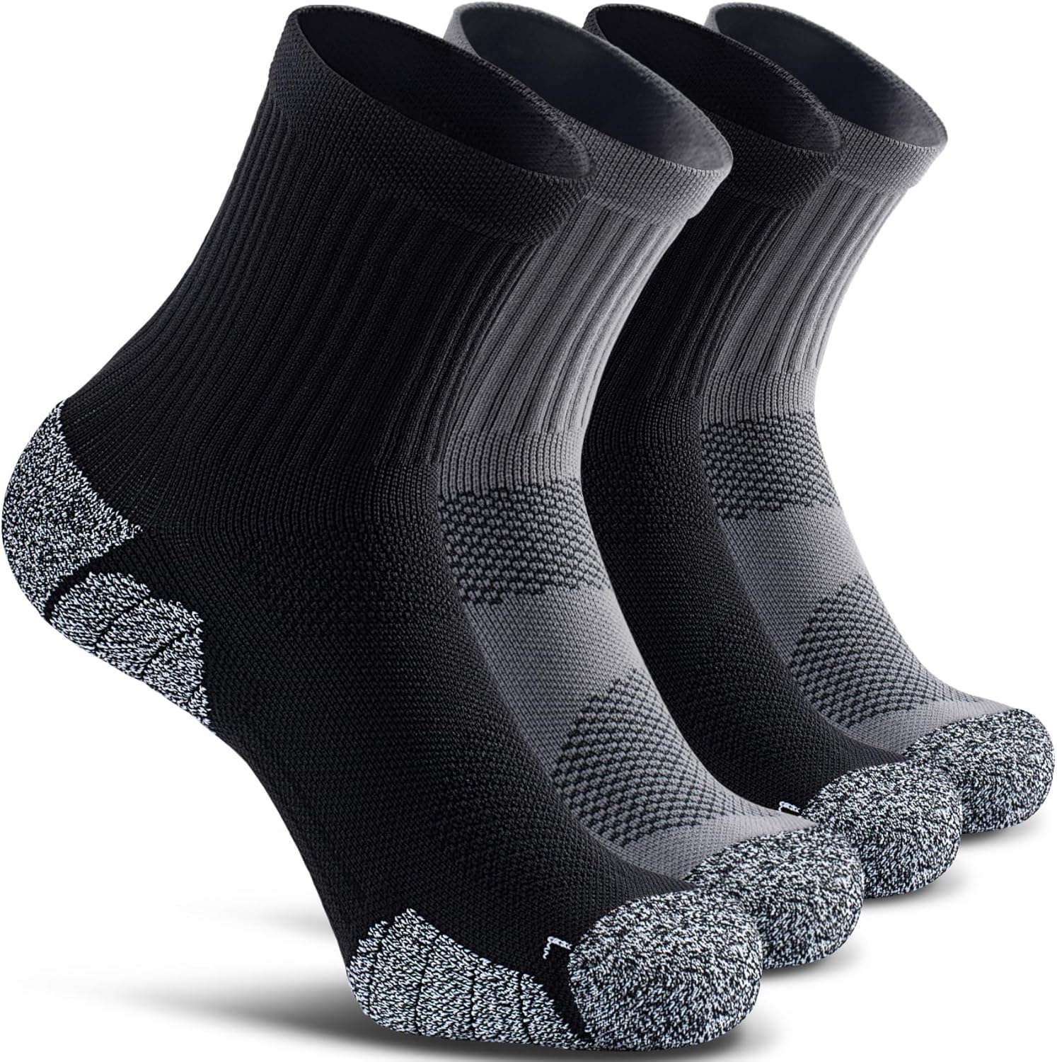 CWVLC Cushioned Compression Sport Quarter Socks for Men Women Youth