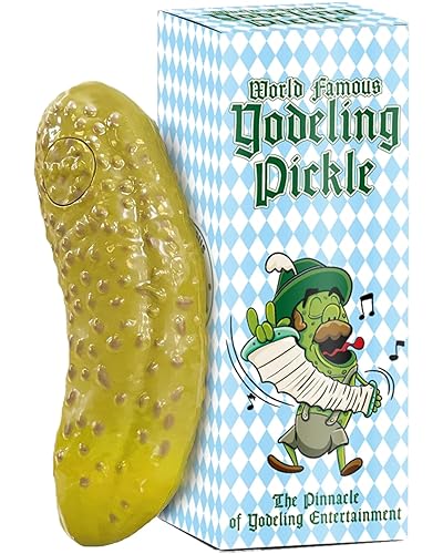 DR DINGUS Yodeling Pickle (1 Pickle) Sings Dill-lightful Musical Yodel Song - Hilarious Laughs - Singing Novelty Gag Gift for Friends Family Coworkers Office Students Classroom - 1 Pickle