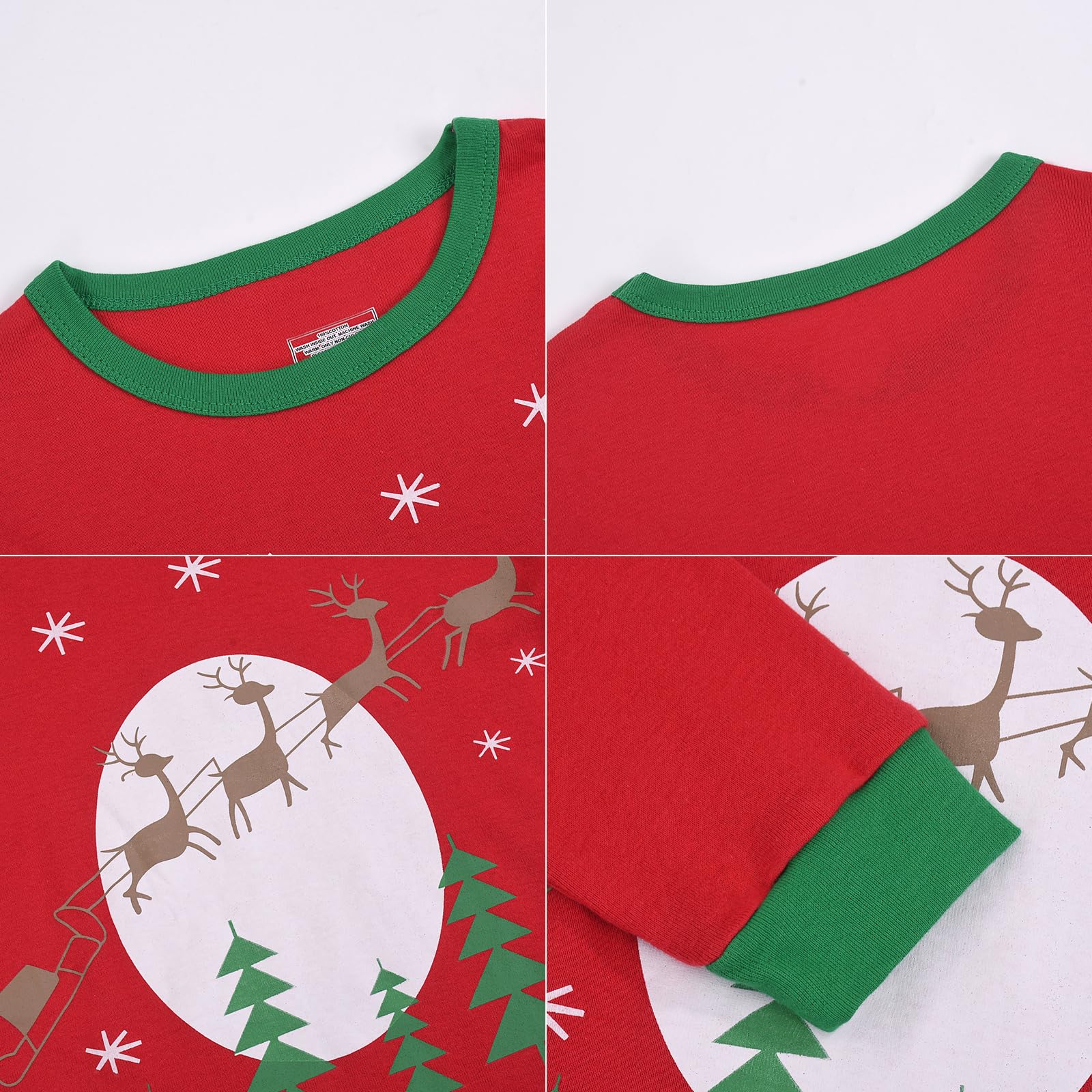 Gumyoss Pigiama di Natale per Bambini Pigiama per Bambine Maniche Lunghe Cotone Due Pezzi 2-12 Anni