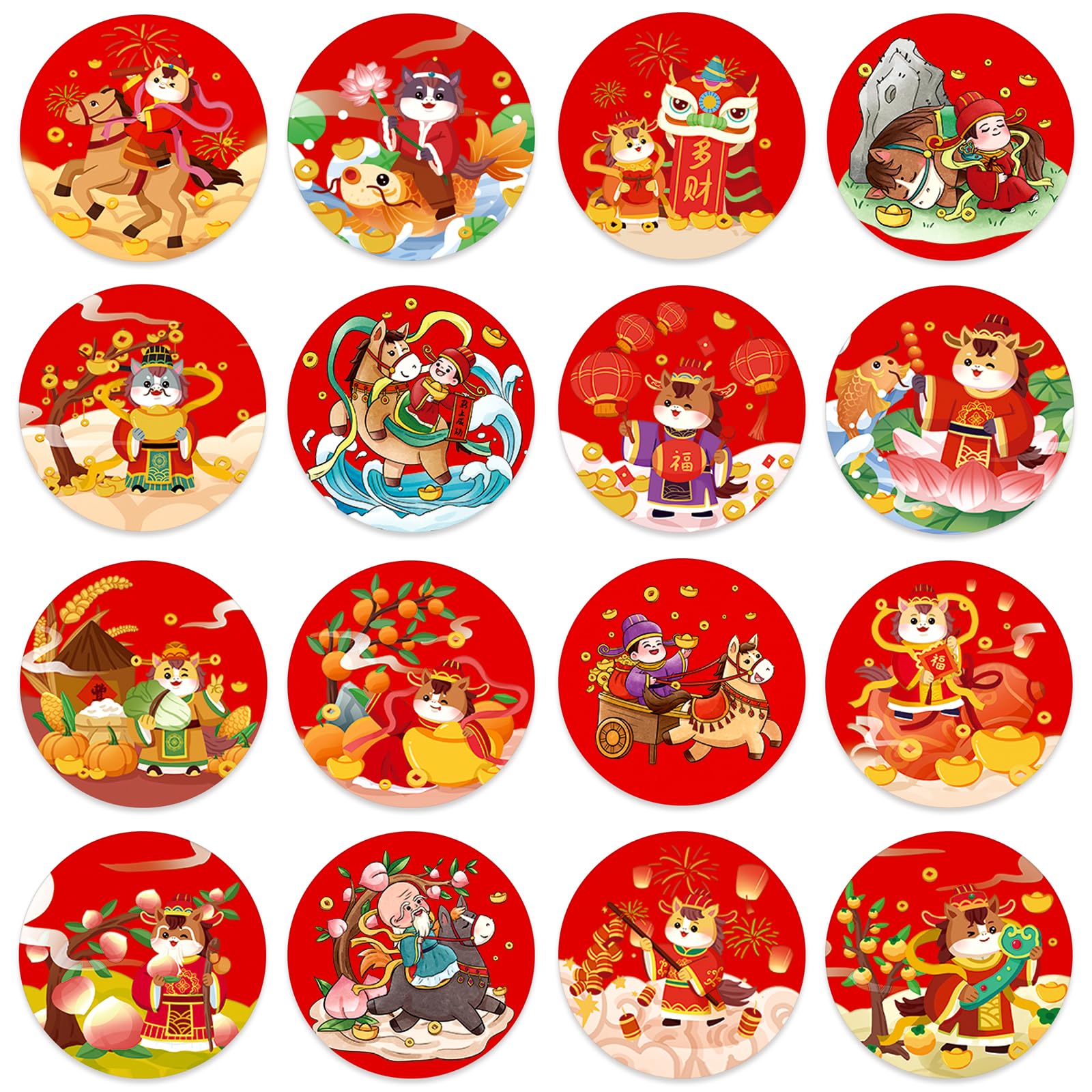 BIZIBAFF 160PCS Chinese New Year Stickers 2026 - Year of The Horse