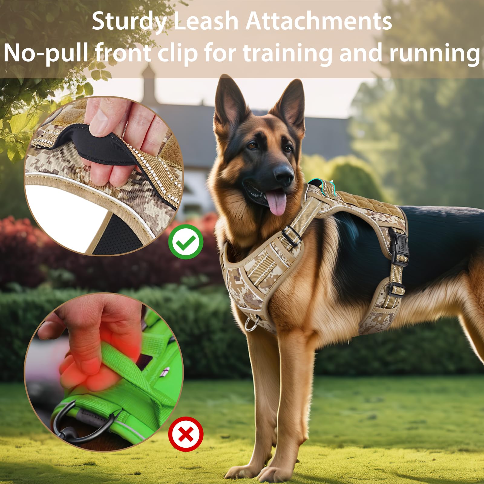 HEELE Dog Harness, Tactical Dog Harness with Molle Panel - Image 4