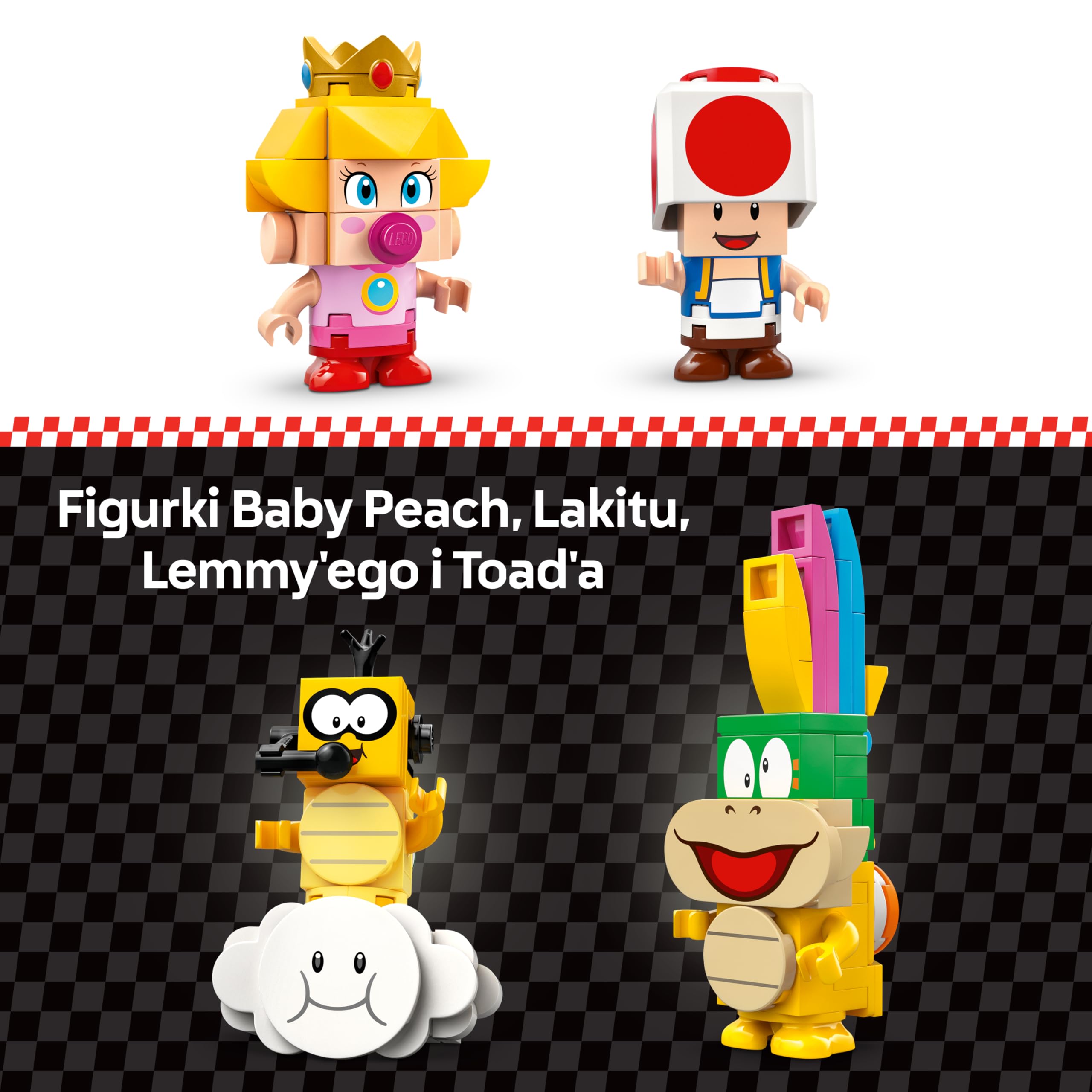 LEGO Super Mario Mario Kart– Zestaw Baby Peach i Grand Prix 72036 | Gokarty z gry, zestaw klocków dla dzieci, prezent dla fana Mario, interaktywna zabawka dla 8-latka, 823 elementy